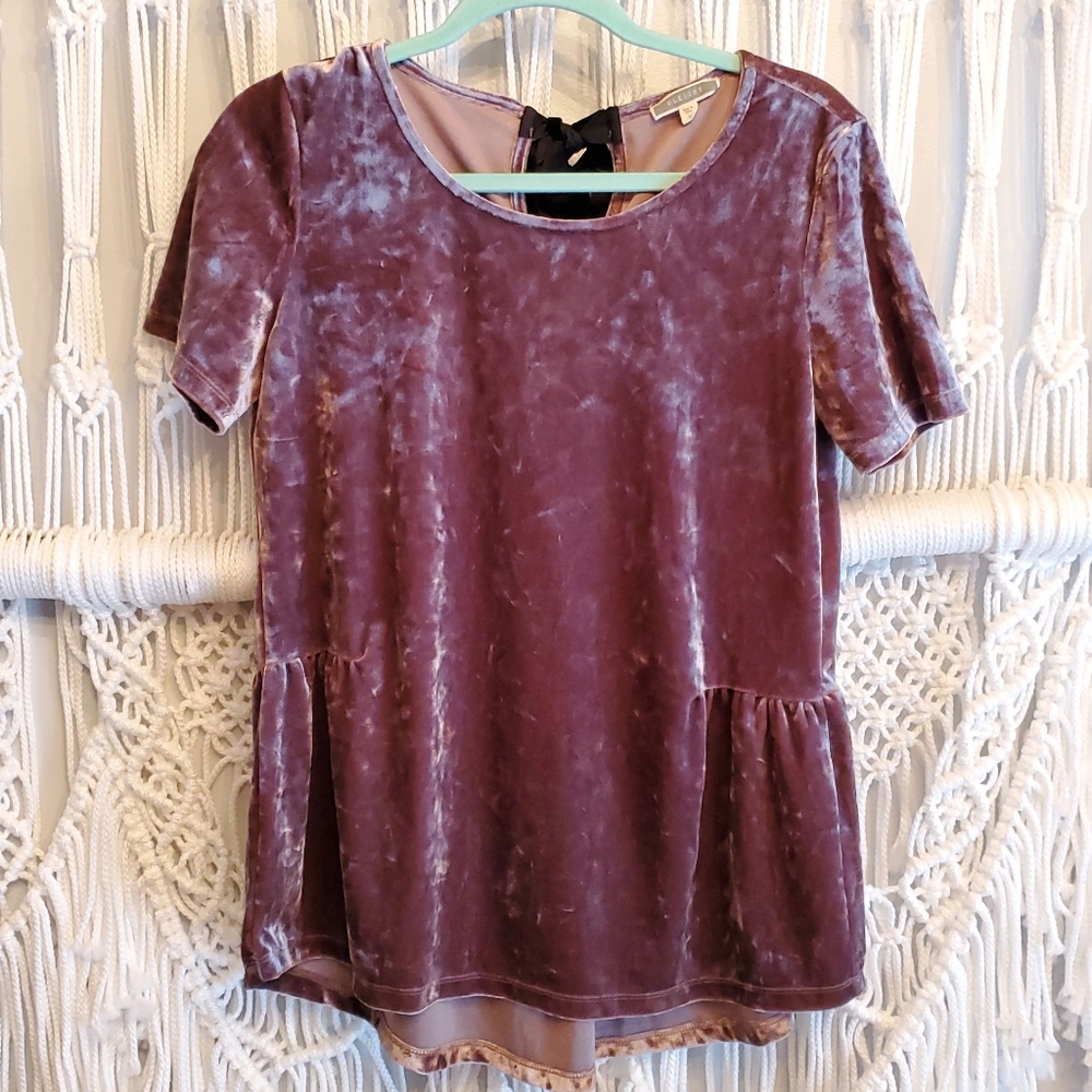 Anthropologie Pleione Velvet Top